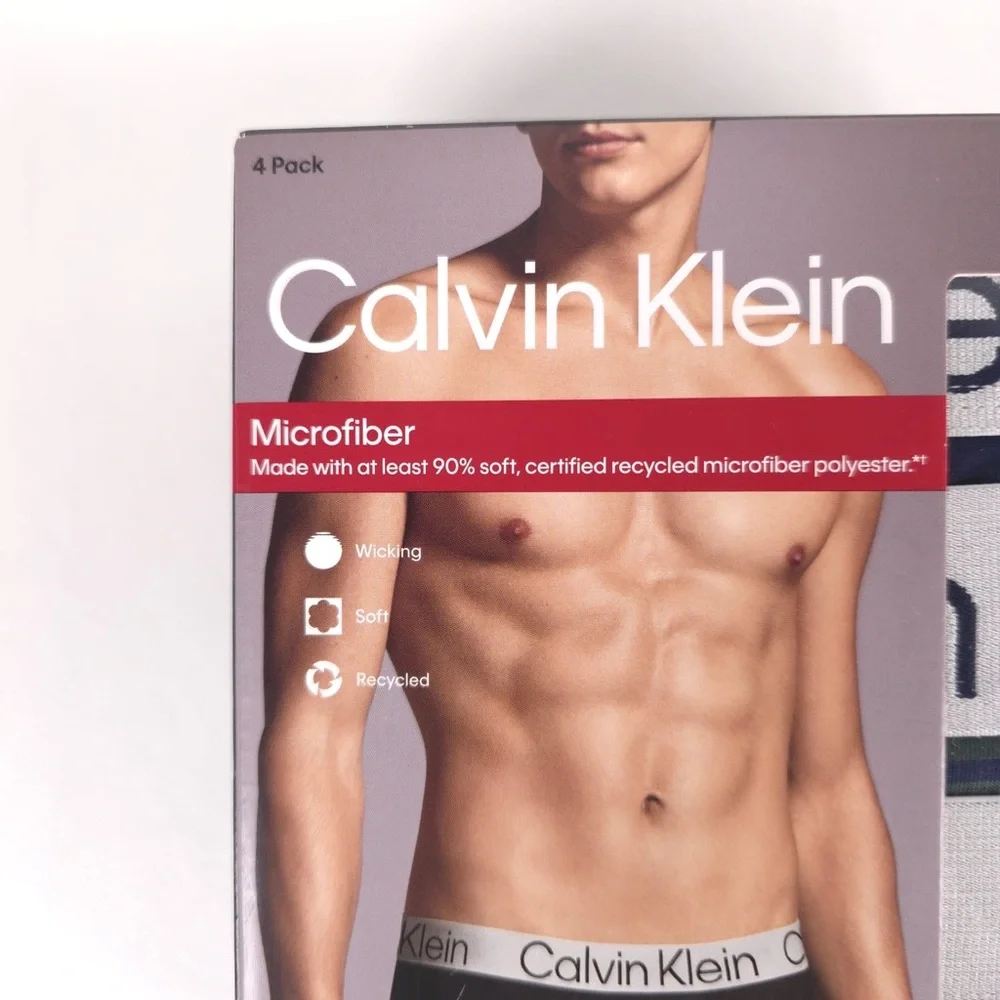 CALVIN KLEIN‎ 4 Pack Boxer Brief Microfiber Wicking Soft NP2740R-301 Size LARGE